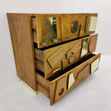 Paire de commodes en bois et laiton