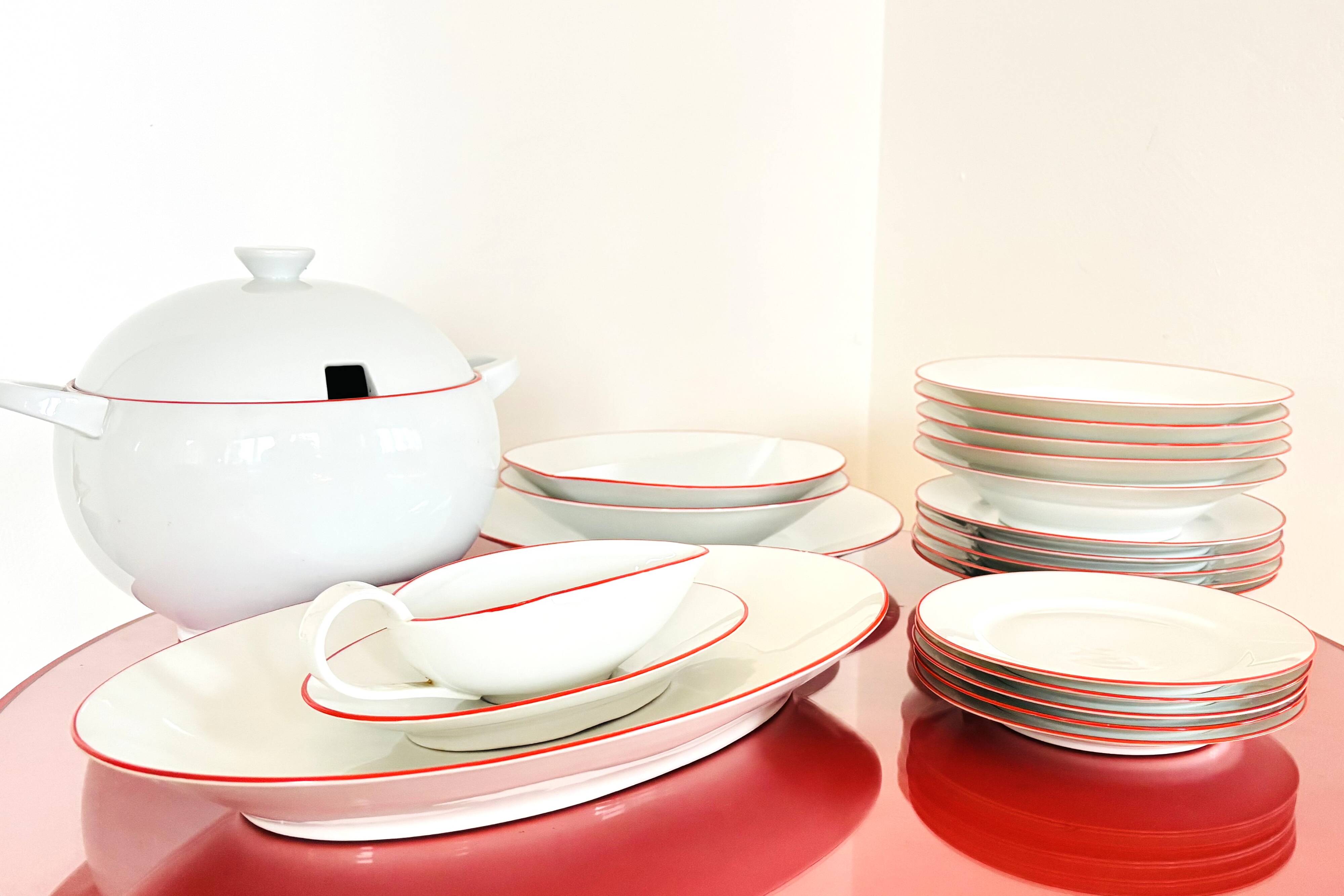 Ladislav Sutnar, dining set by Krasna Jizba, Czechoslovakia, 1903