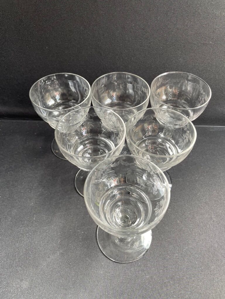 6 Port glasses – Guilloche crystal