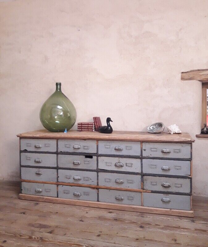 Industrial sideboard with 16 drawers