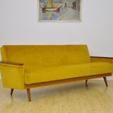 Velvet Daybed Sofa with fold-out function, 1960s