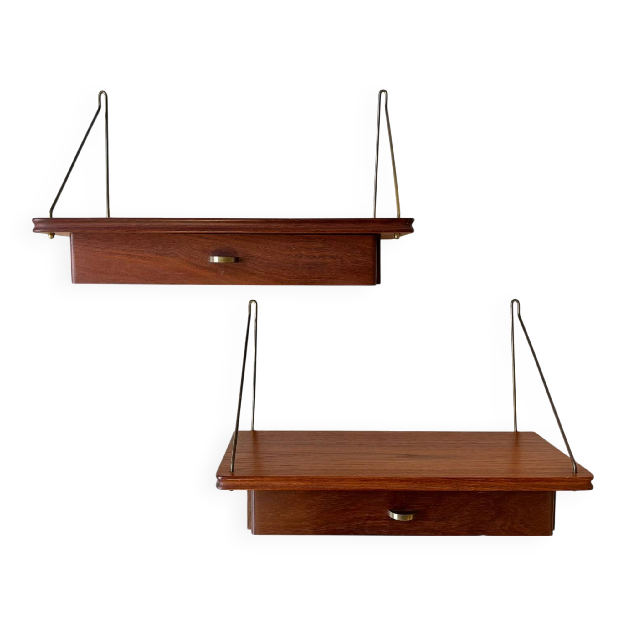 Vintage set of 2 floating nightstands - shelves