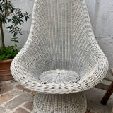 White rattan armchair