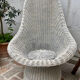 White rattan armchair