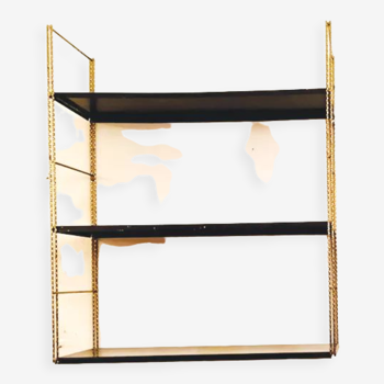 Modular shelves metal and gilded brass, 1960