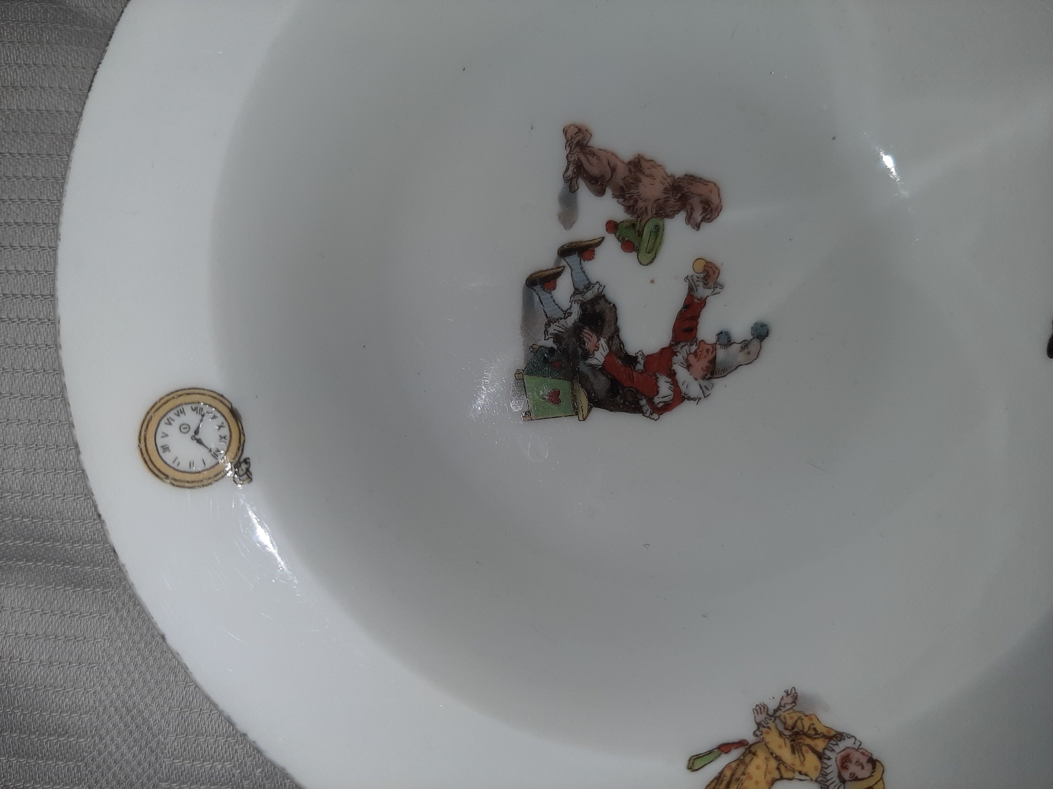 2 bowls of porridge child porcelain of Limoges art deco period