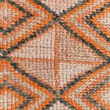 3x11 Orange and Beige Long Wide Runner, Handwoven Wool Runner, 92x336Cm