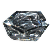 Faceted cut crystal ashtray signed SAINT-LOUIS