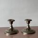 Antique silver-plated metal candlesticks
