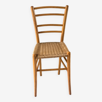 Chaise vintage en bois blond