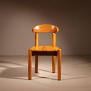 Six Dining Chairs in Pine Wood | Italy 1980s