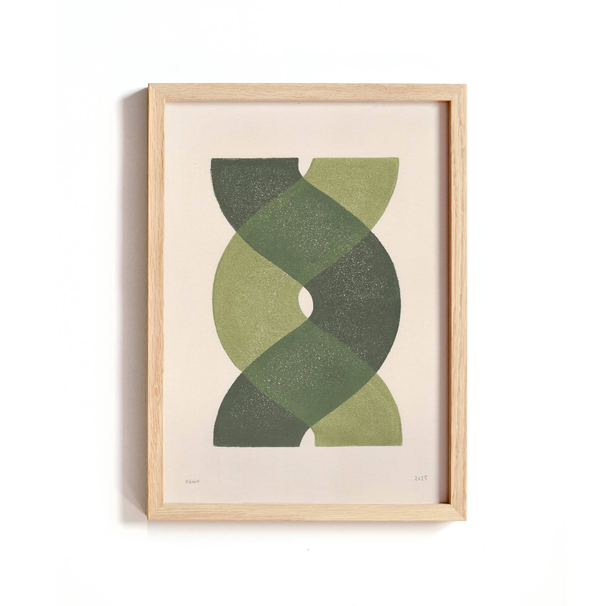 Abstract painting on paper 30x40 - illustration B206 signed Eawy