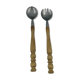 Old vintage wooden salad cutlery