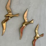 Trio of brass birds