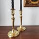 Paire de bougeoirs vintage en laiton massif