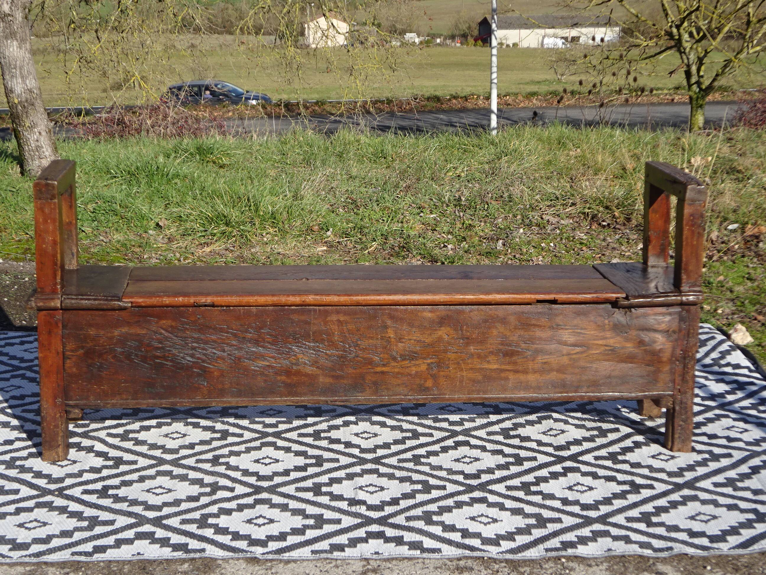 Oak solid wood storage bench