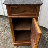 Louis Philippe style bedside table in burr walnut, late 19th century