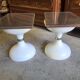 Pair of sgabello stools americano rises in bedside table