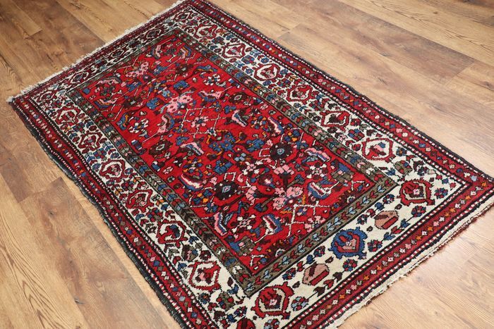 Hand-knotted hamadan carpet Iran 98x195cm