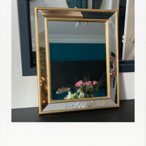 Rectangular mirror with parecloses