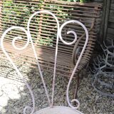Pair of years 40-50 white metal garden chairs