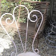 Paire de chaises de jardin Années 40-50 en métal blanc