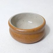 Old small individual butter dish in vintage stoneware