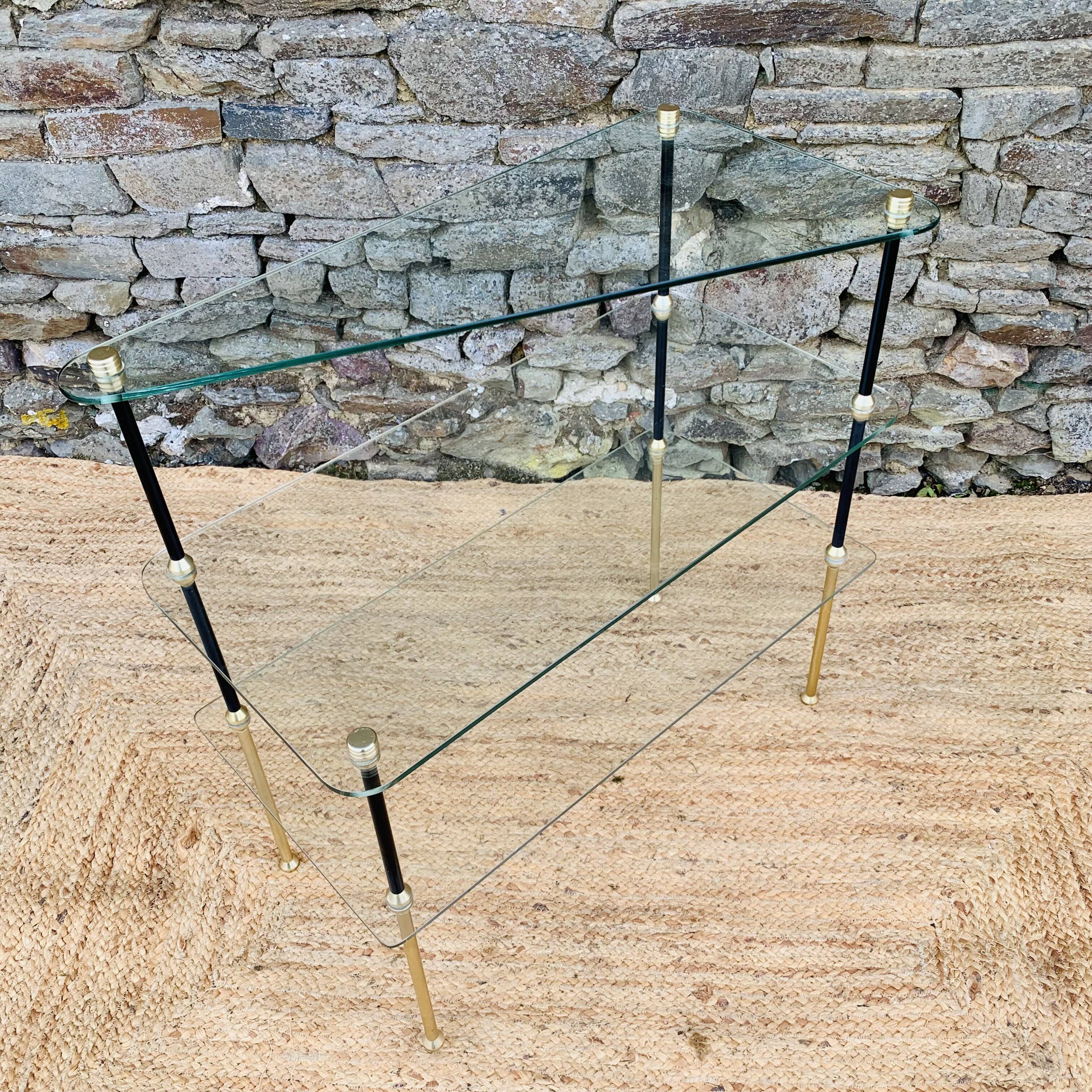 Vintage glass shelf from the 50s/60s