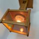 1960s wooden stained glass pendant light
