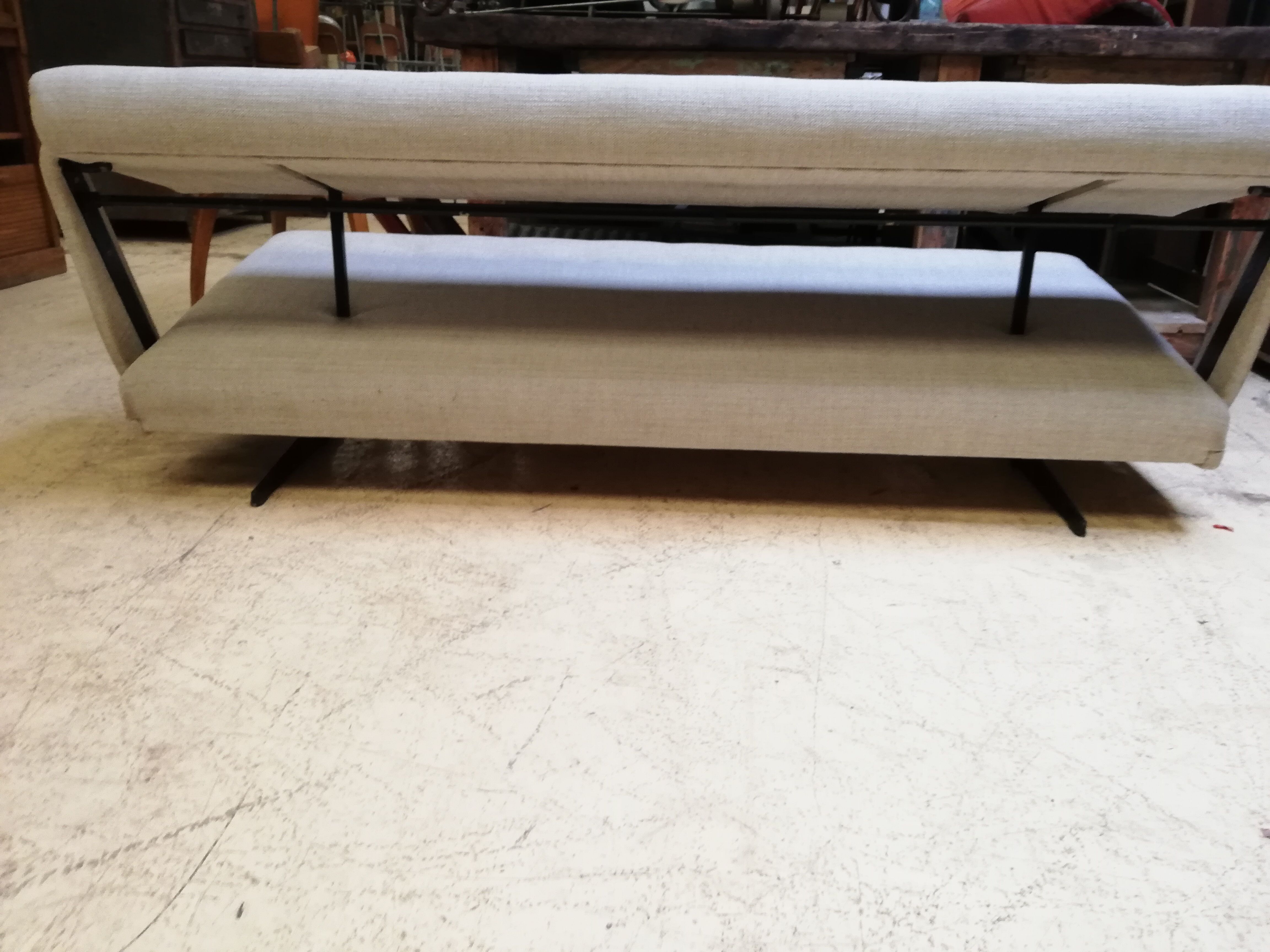 Large vintage convertible sofa bed, 70s, Czechoslovakia