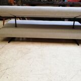 Large vintage convertible sofa bed, 70s, Czechoslovakia