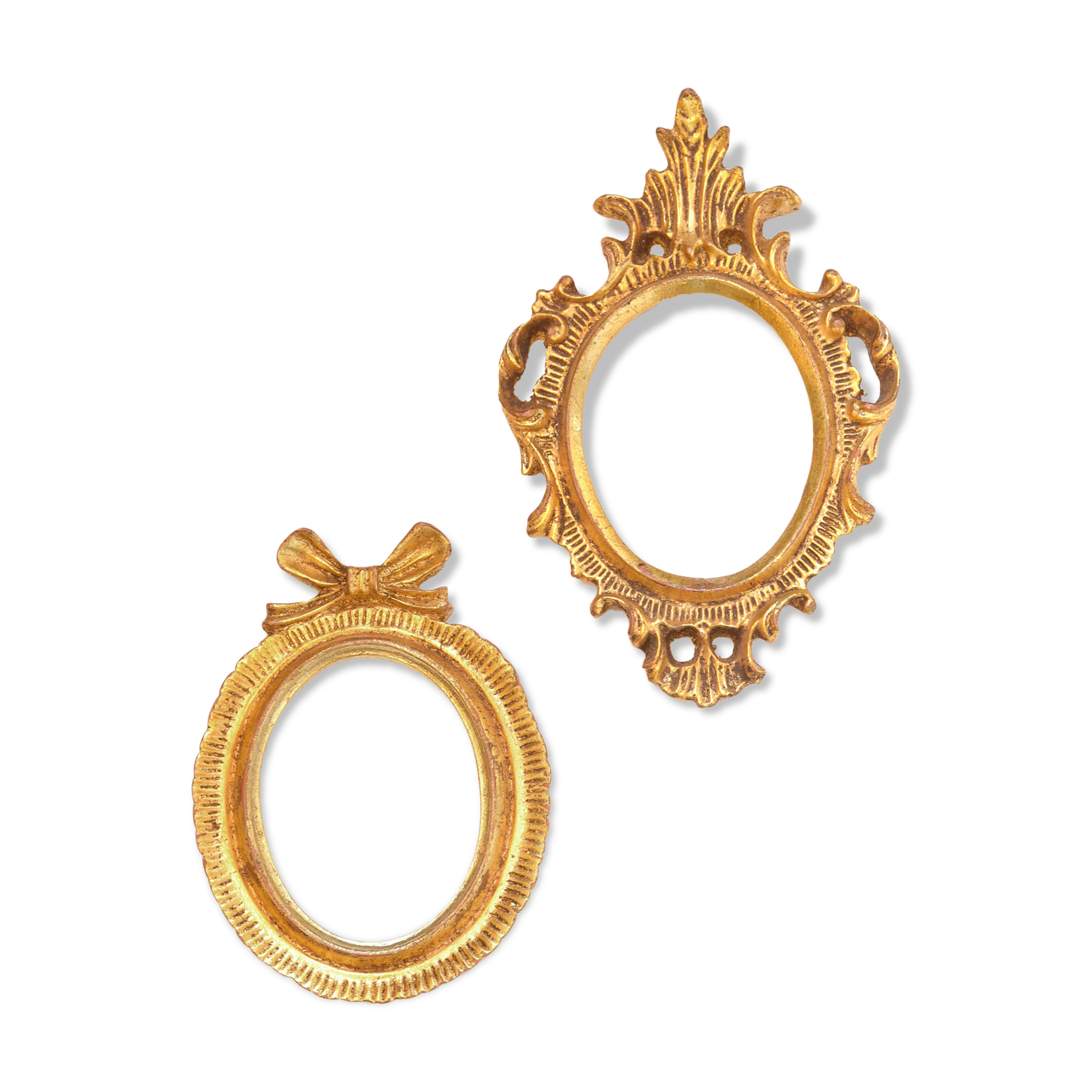 Pair of gilded miniature frames