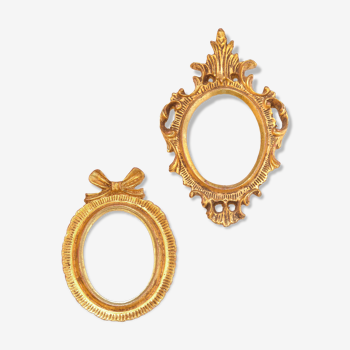 Pair of gilded miniature frames