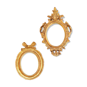 Pair of gilded miniature frames
