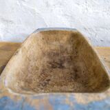 Swedish folk art, large unique blue farmer's bowl from the 19th century.