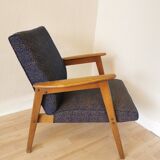 Vintage Royal Blue Armchair: Mid-Century Modern Lounge Chair