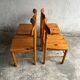 Set of 4 vintage pine dining chairs – 1970s