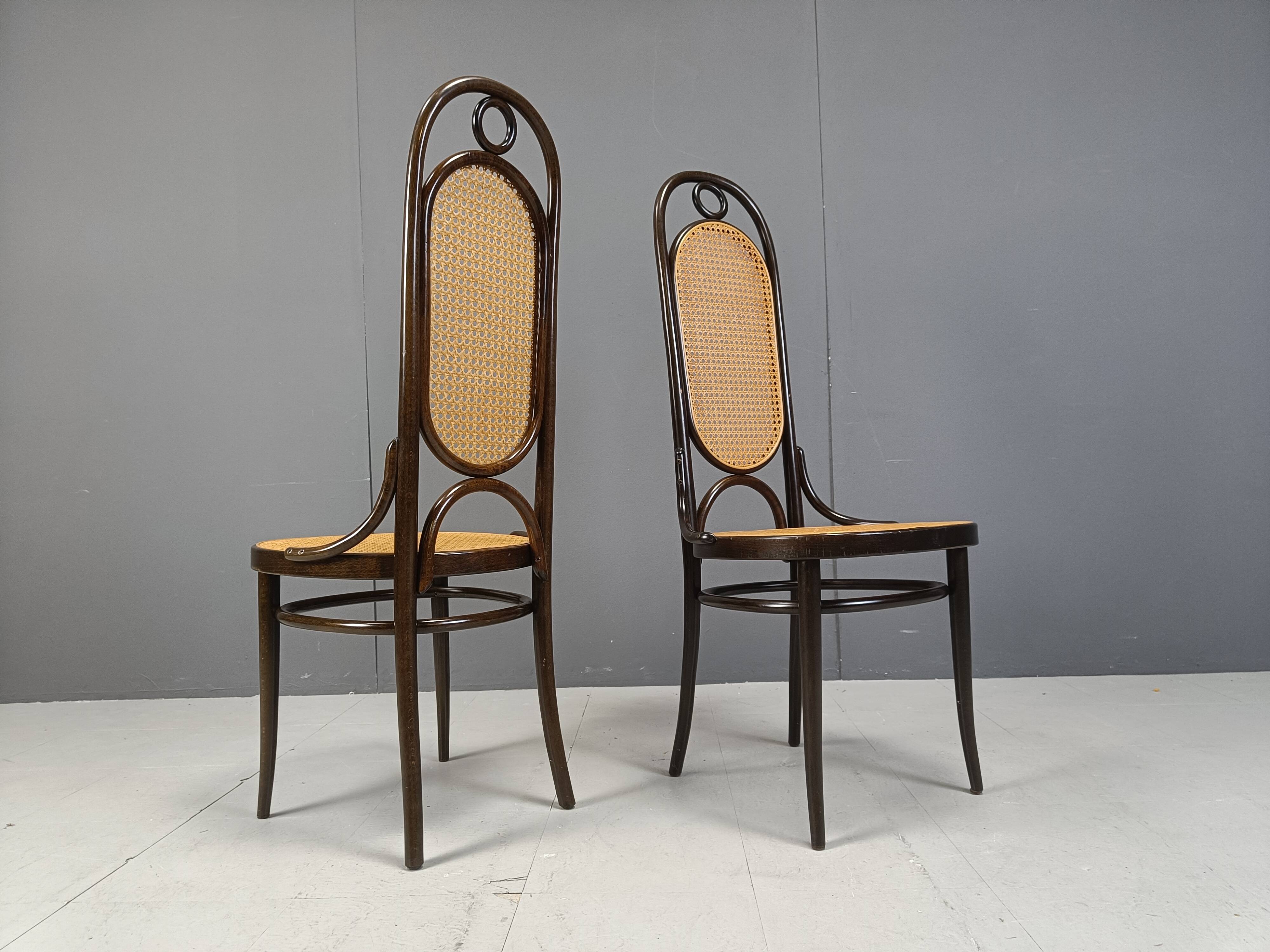 Thonet no. 207 dining chairs 'Long John', set of 8, 1980
