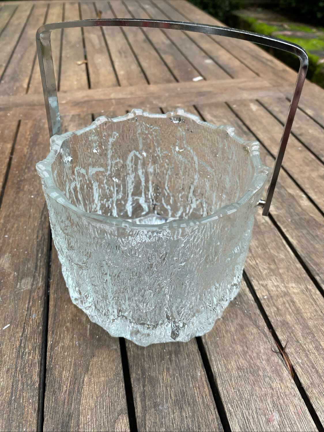 Ice bucket glass texture by Tapio Wirkkala for Iittala around 1970.