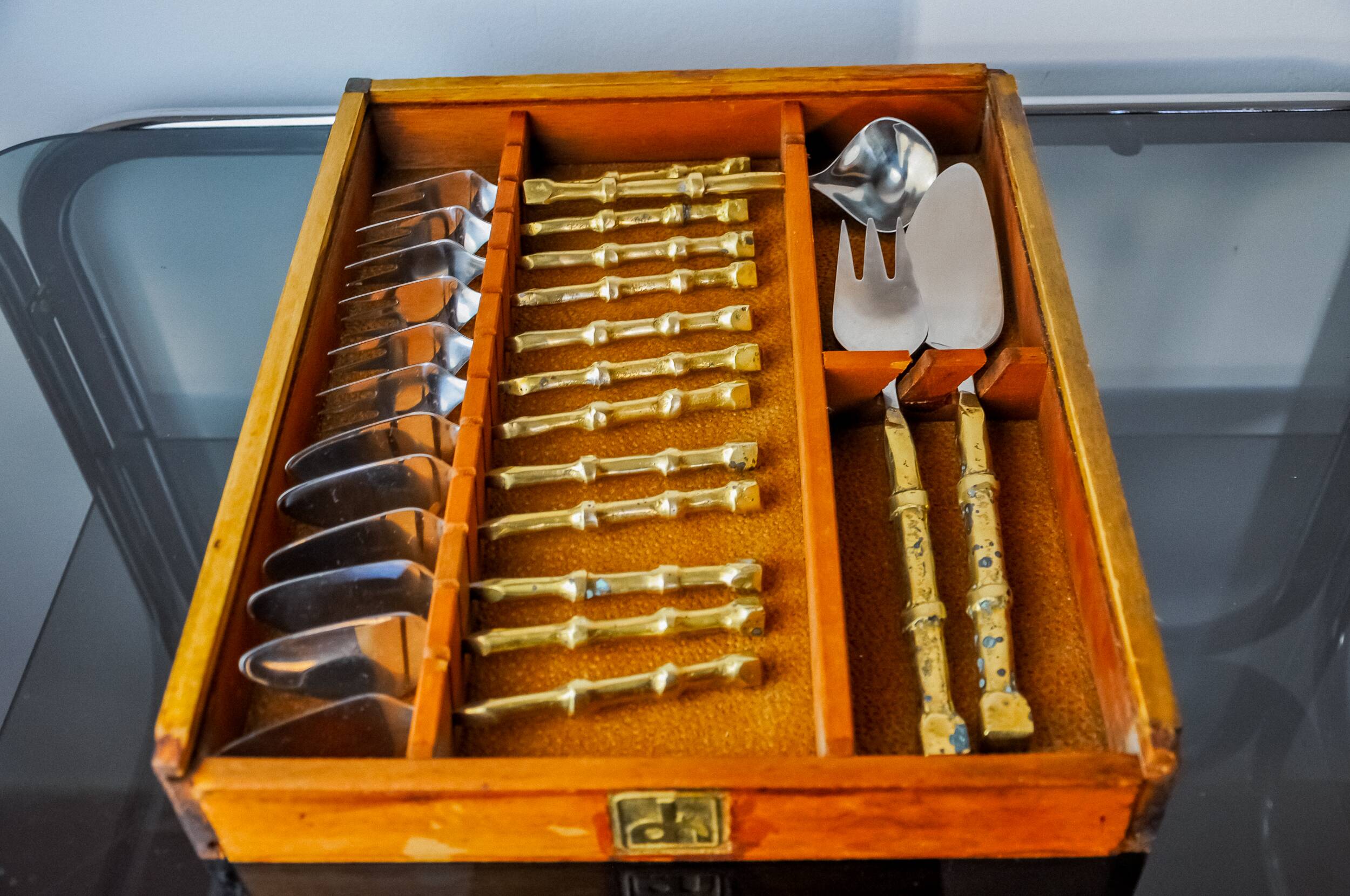 Brutalist dessert cutlery set by David Marshall, Spain, 1970