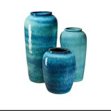 Jarres grande taille Bleu indigo céramique vernie compagnie des Indes