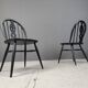 Vintage ebonized ercol dining chairs, 1950s