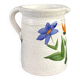 Grand pichet en céramique émaillée motif fleurs