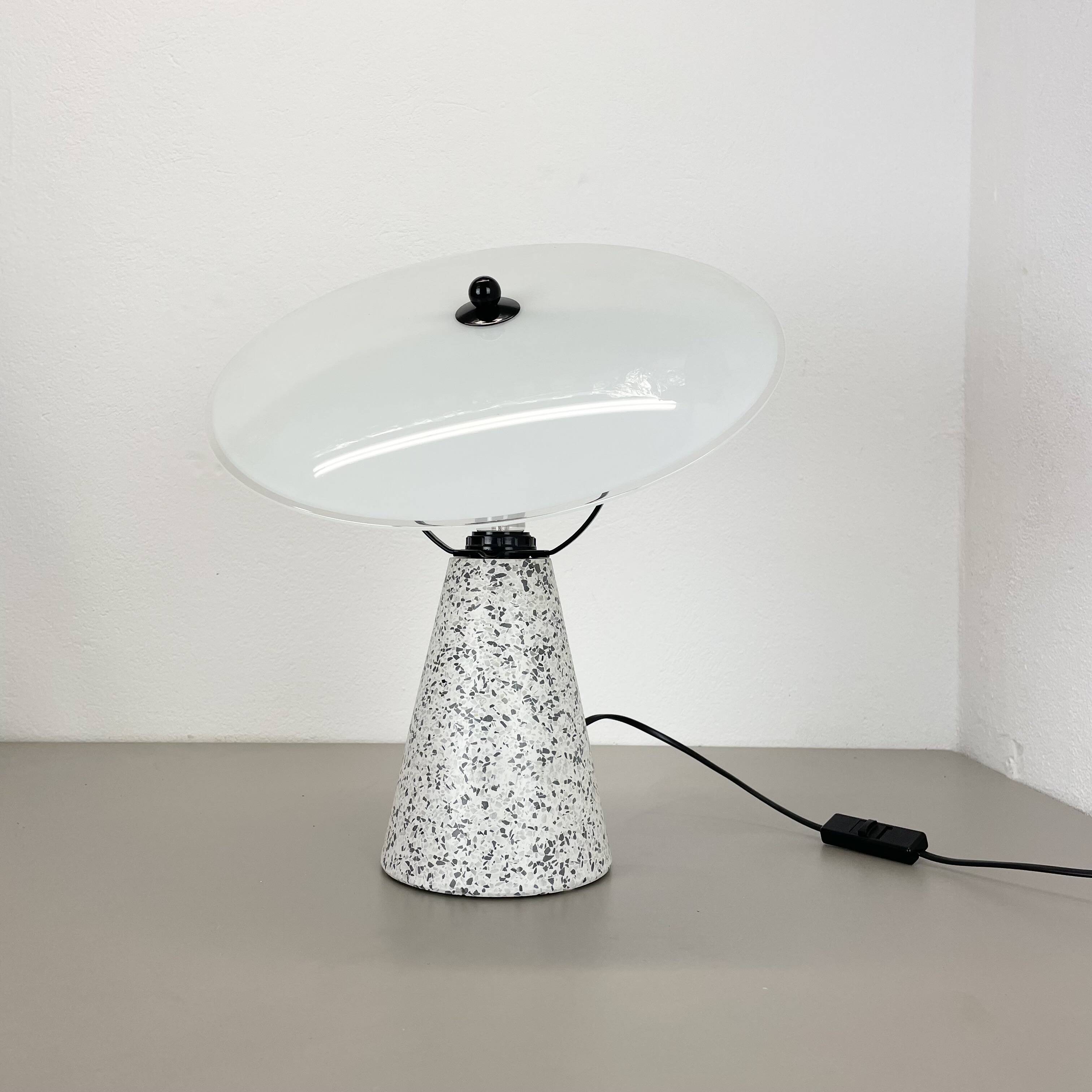 Rare Postmodern Terrazzo Table Lamp 'EON' in Memphis Style by IKEA, Sweden 1990s