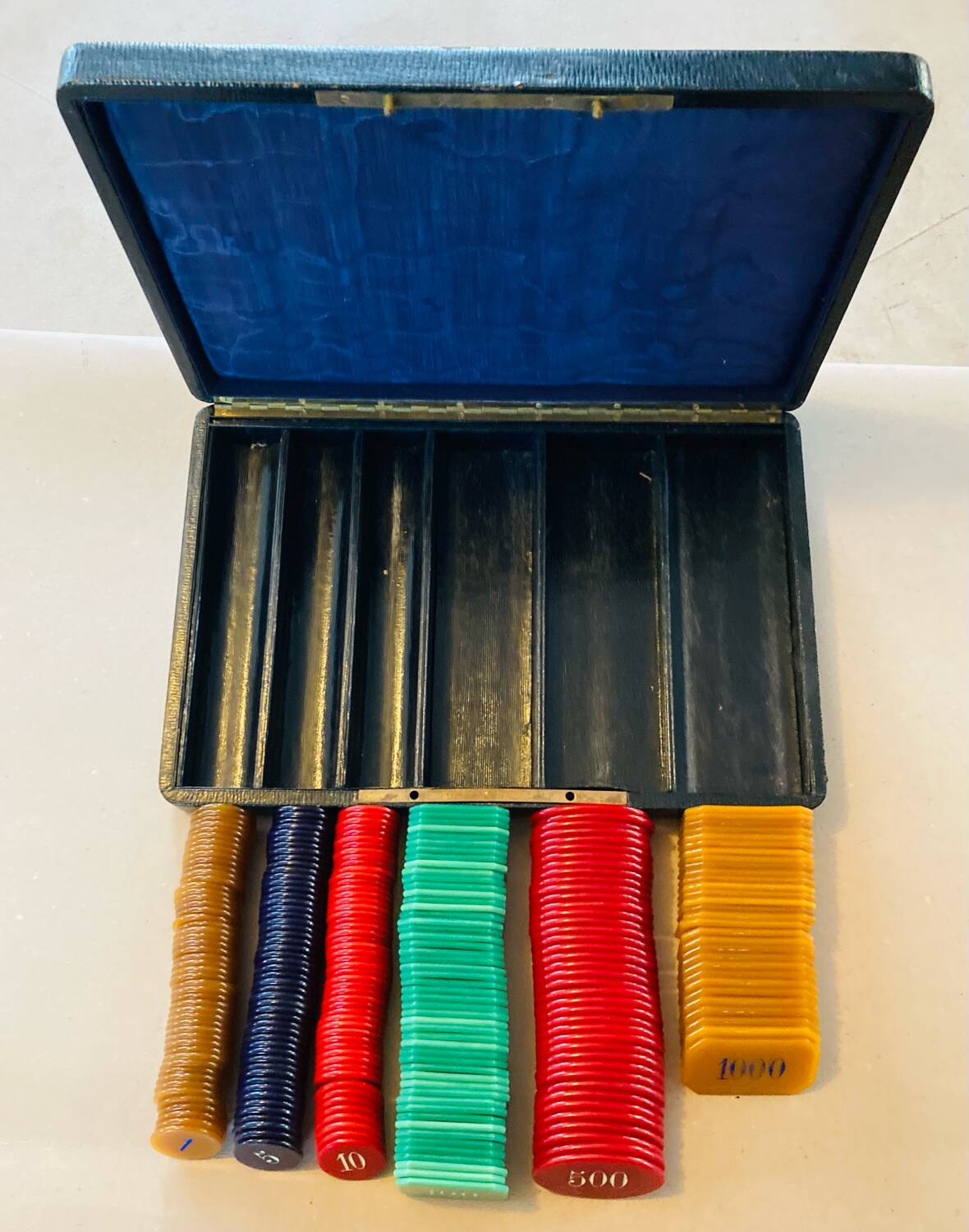 Mallette de jetons Napoléon III époque XIXe