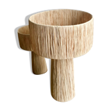 Minimalist raffia bedside table lamp