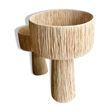 Lampe à poser de chevet minimaliste raphia