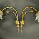 Pair of Louis XVI style flower sconces - signed P. Lucas