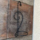 Ancien porte plante en forme clé de sol fer forge torsadé vintage