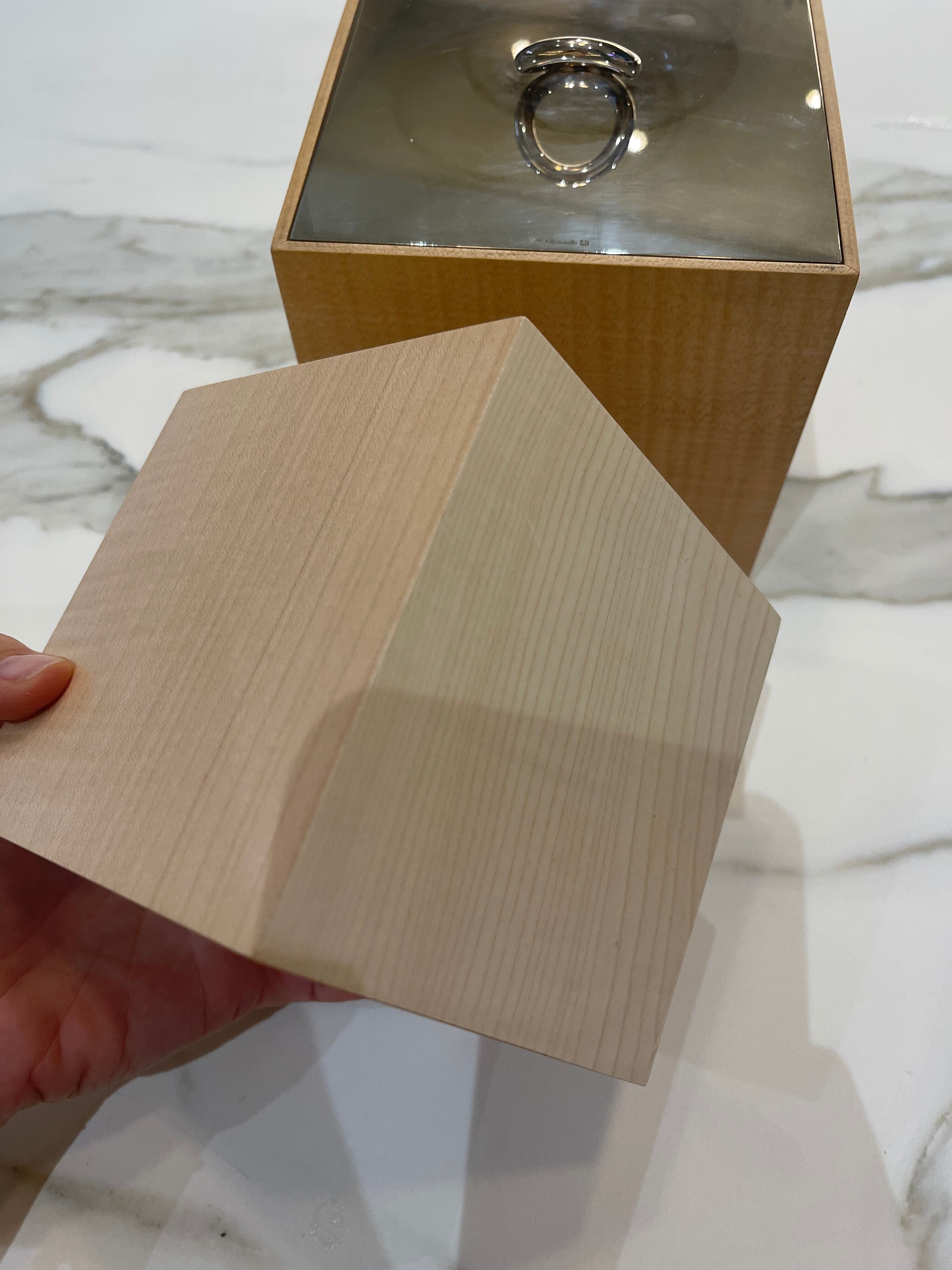 Cristophle wooden box and silverware